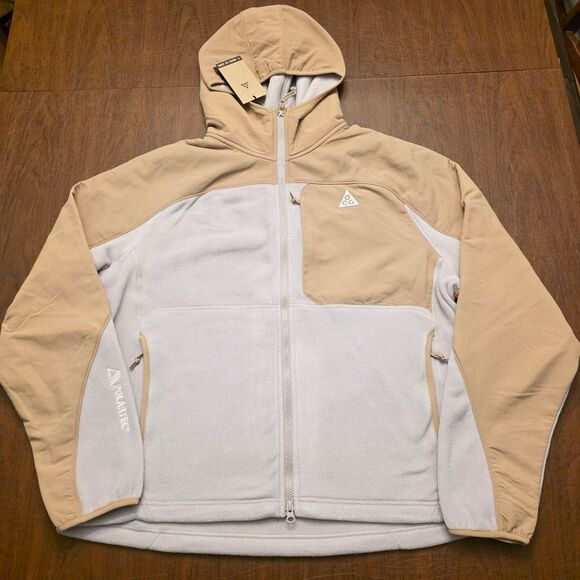 Nike ACG Other - Nike ACG Wolf Tree Full-Zip Hooded Mid Layer Jacket Beige Grey HJ2458-297 Men L